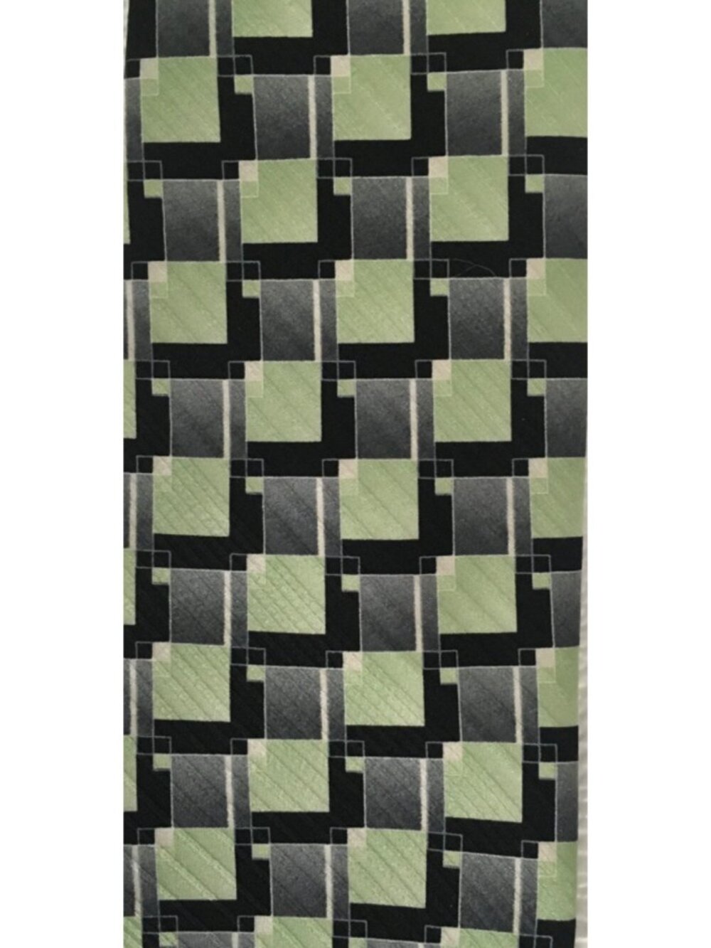 Covington Neck Tie Green Black Gray Check Silk 3.5 in Wide 59.5 in Long